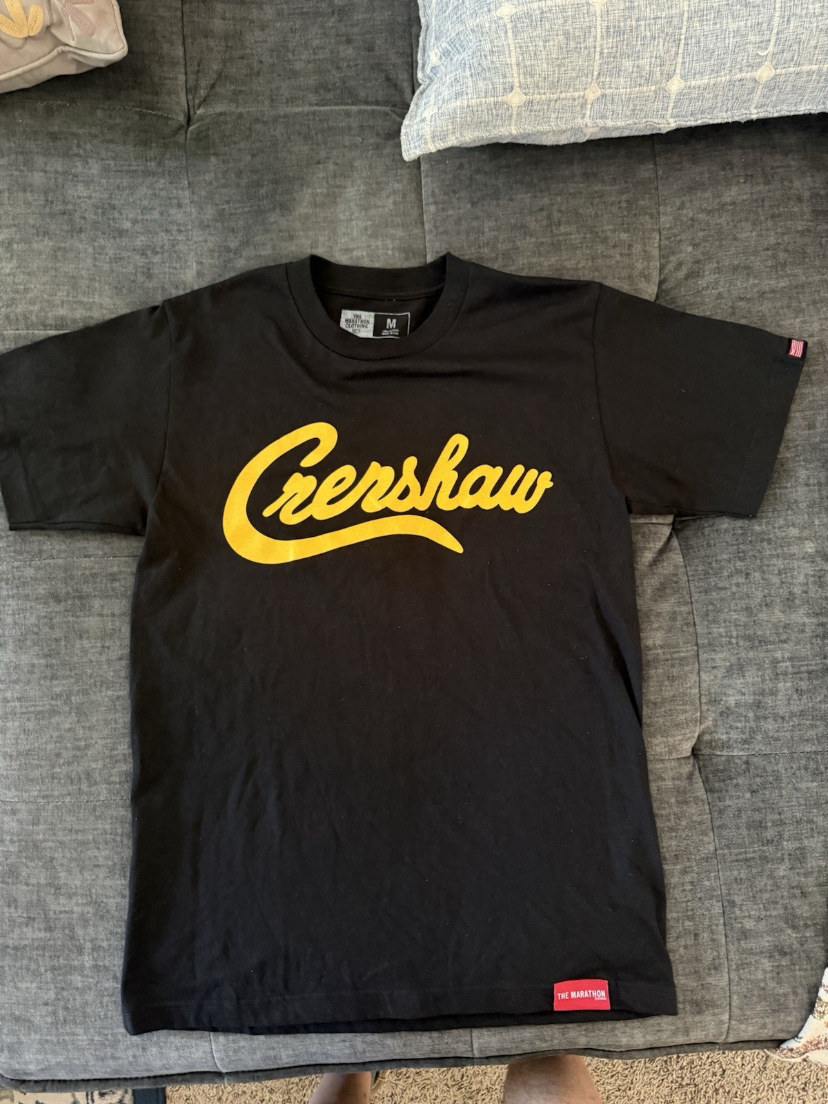 The Marathon Clothing T Shirt Crenshaw Mens Large L Black/Yellow Nipsey Hussle