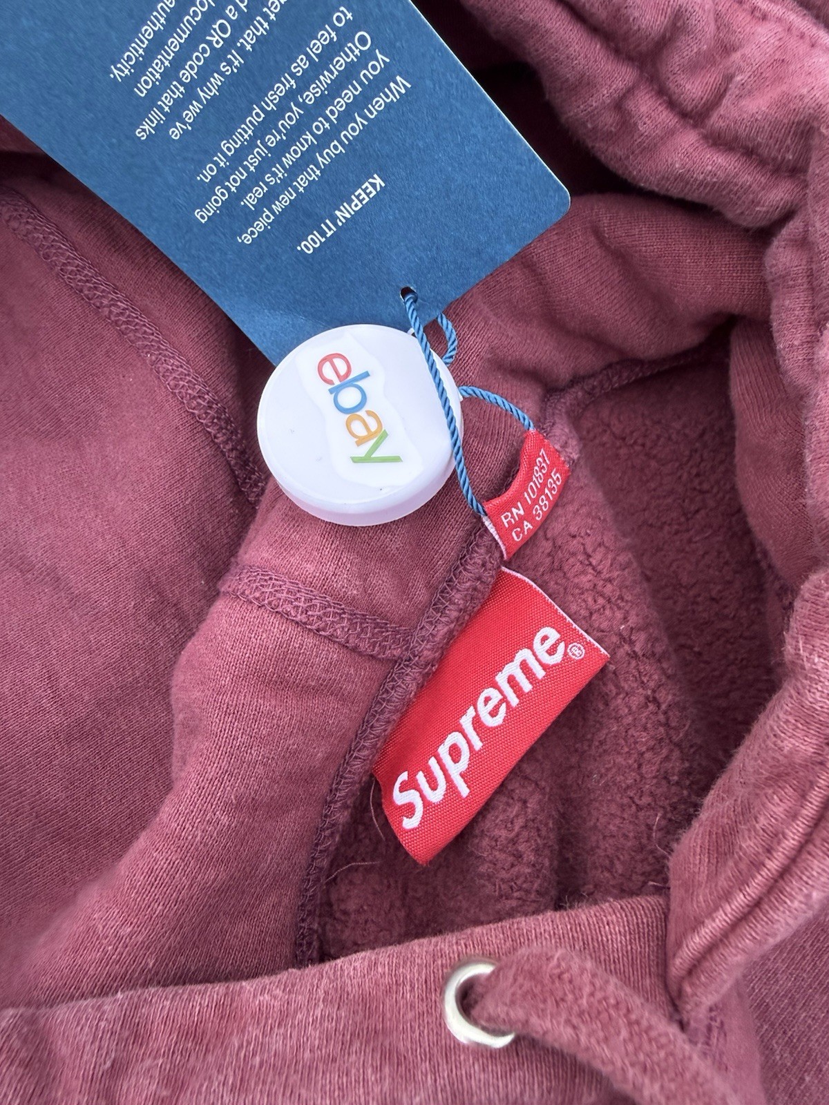 men’s size medium supreme box logo bogo hoodie 2021 plum used authentic FW21 gallery