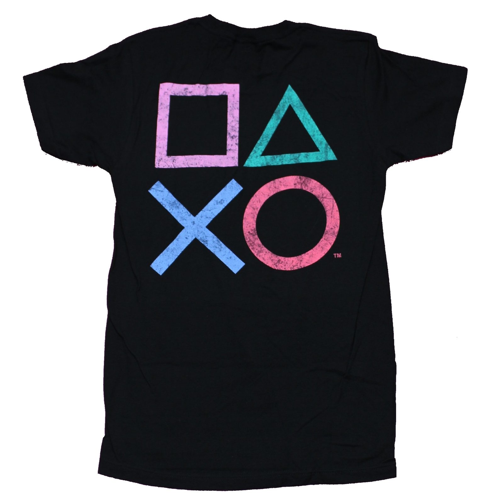 PlayStation Mens T-Shirt - Lapel Logo Button Symbols Back gallery
