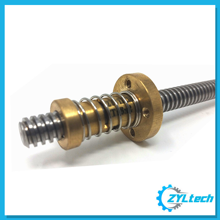 Brass Anti backlash nut – small flange size and hole pattern – T8x8 or T8x2