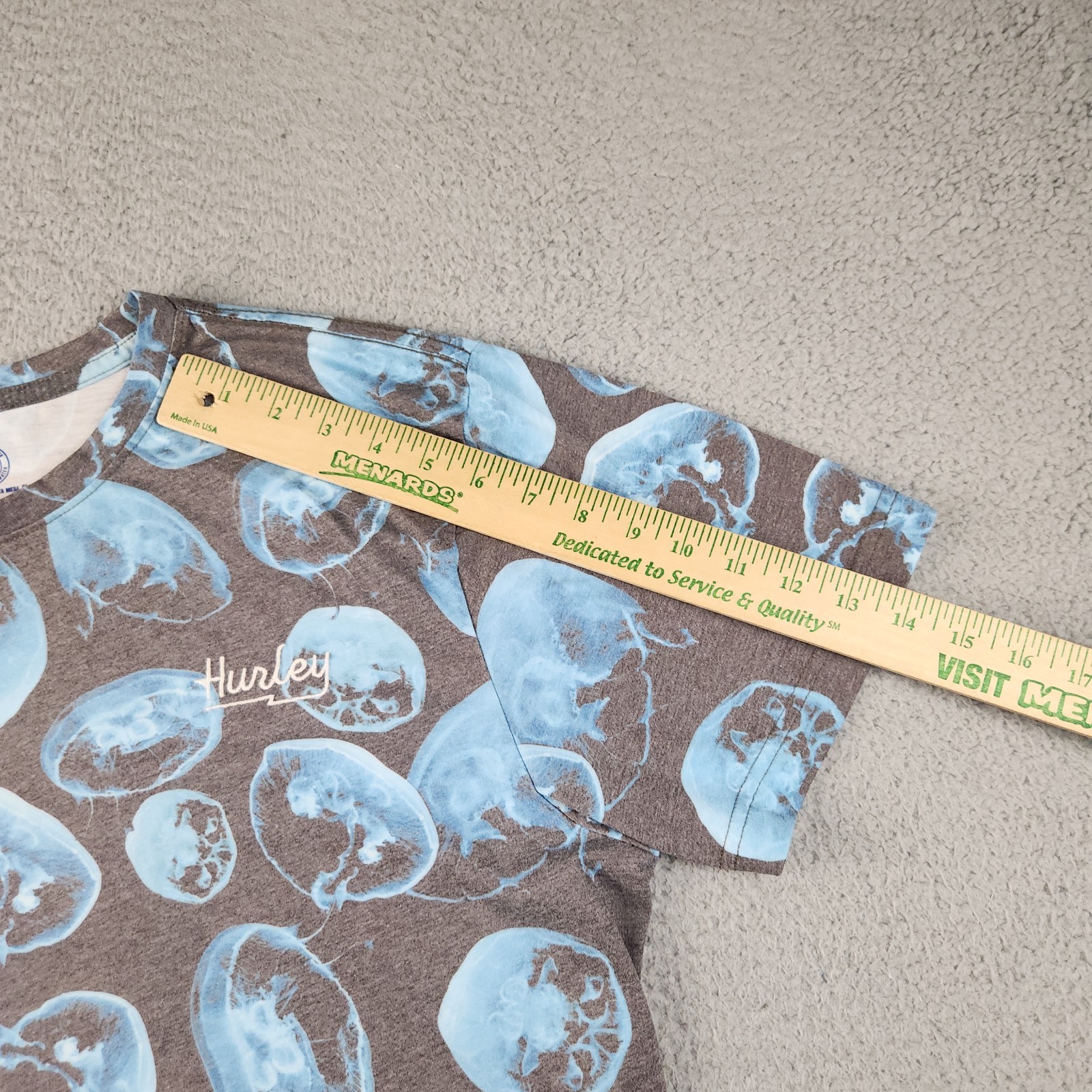 Hurley Jelly Fish Sublimated Shirt All Over Print Ultra Soft Men's Medium Surf gallery