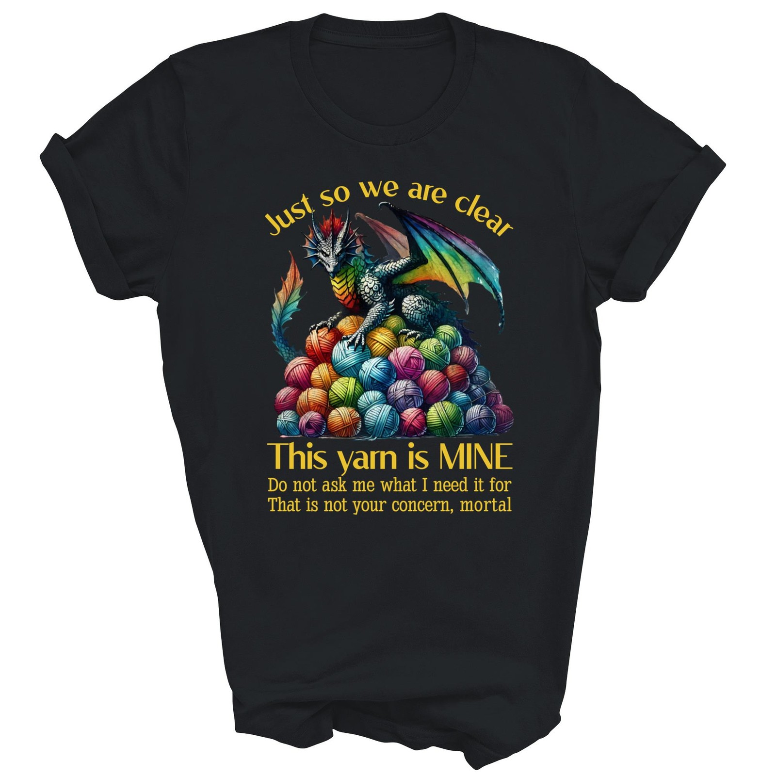 Dragon This Yarn Is Mine Knitting Crochet Unisex Shirt Gift gallery