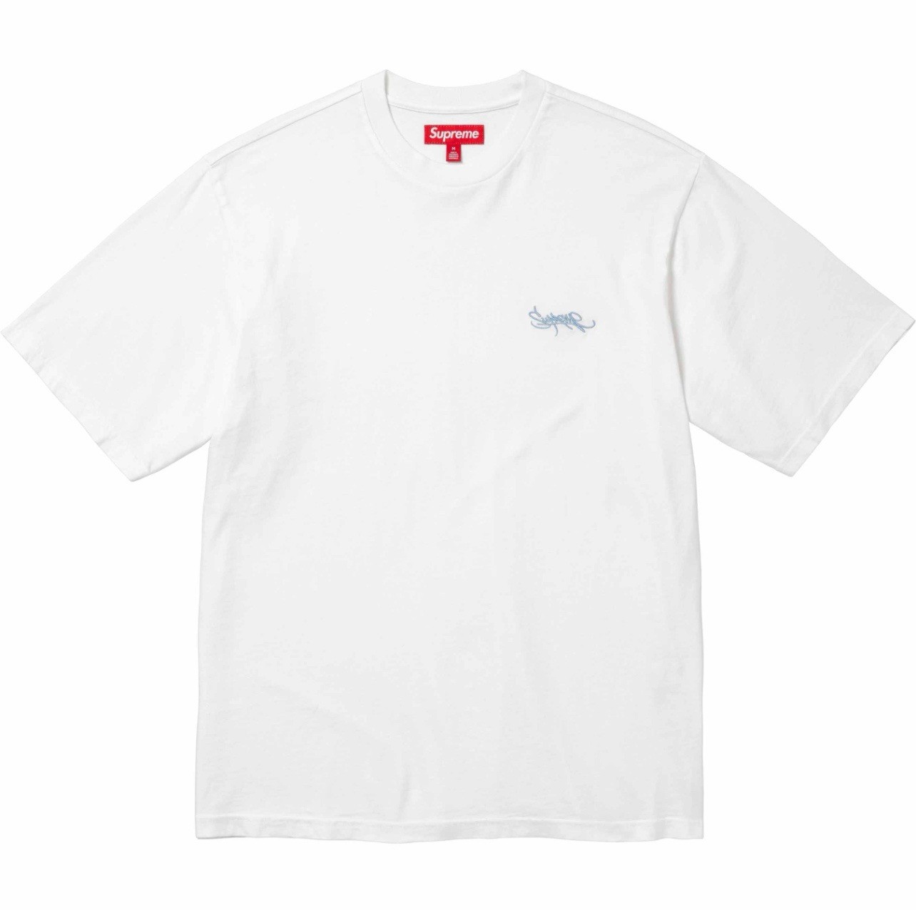 Supreme Washed Tag Short Sleeve Top White T Shirt (XX-Large) 2XL (SS24)
