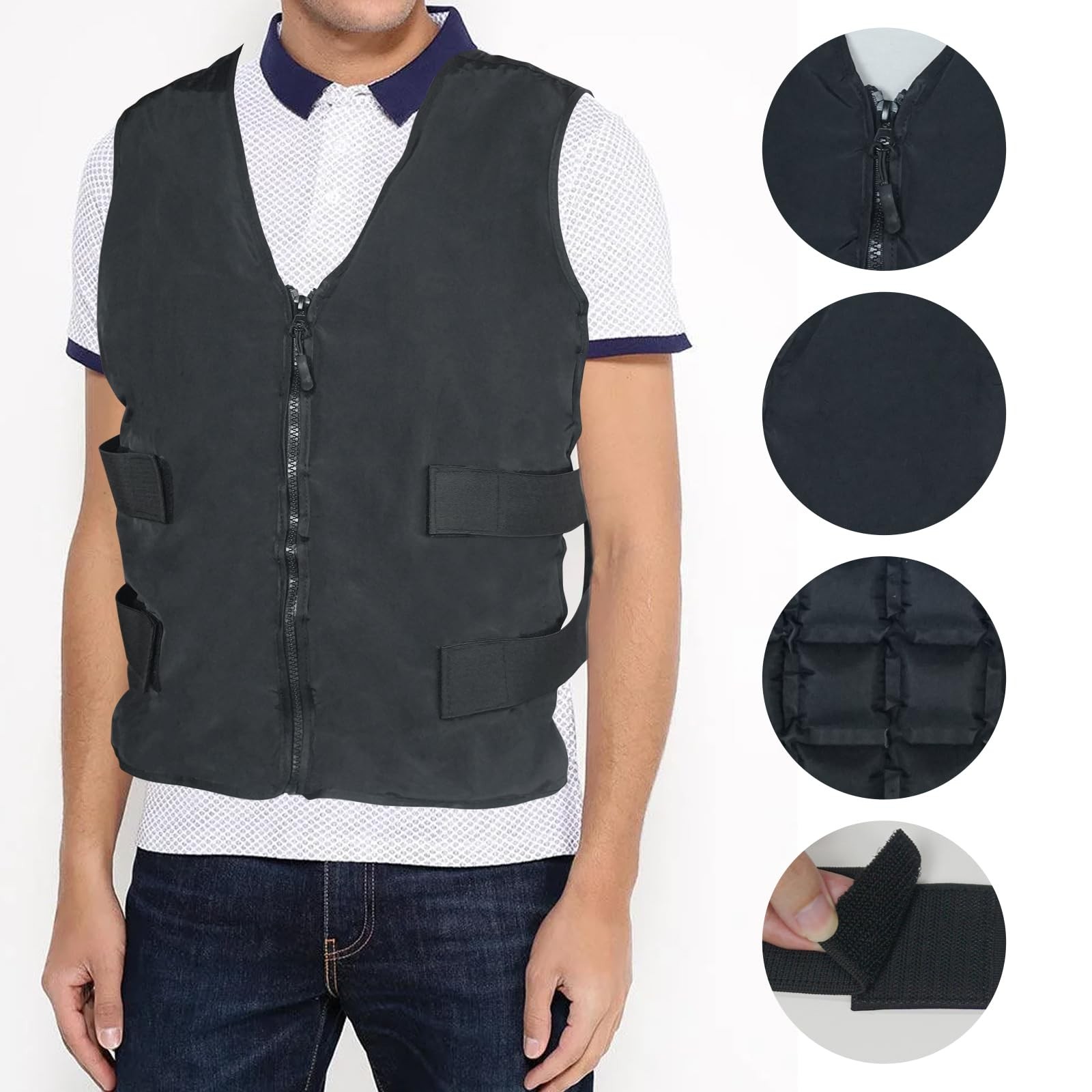 Adjustable Cooling Vest with 84 Ice Cells - 360° Full-Body Cooling，One-Size f... gallery