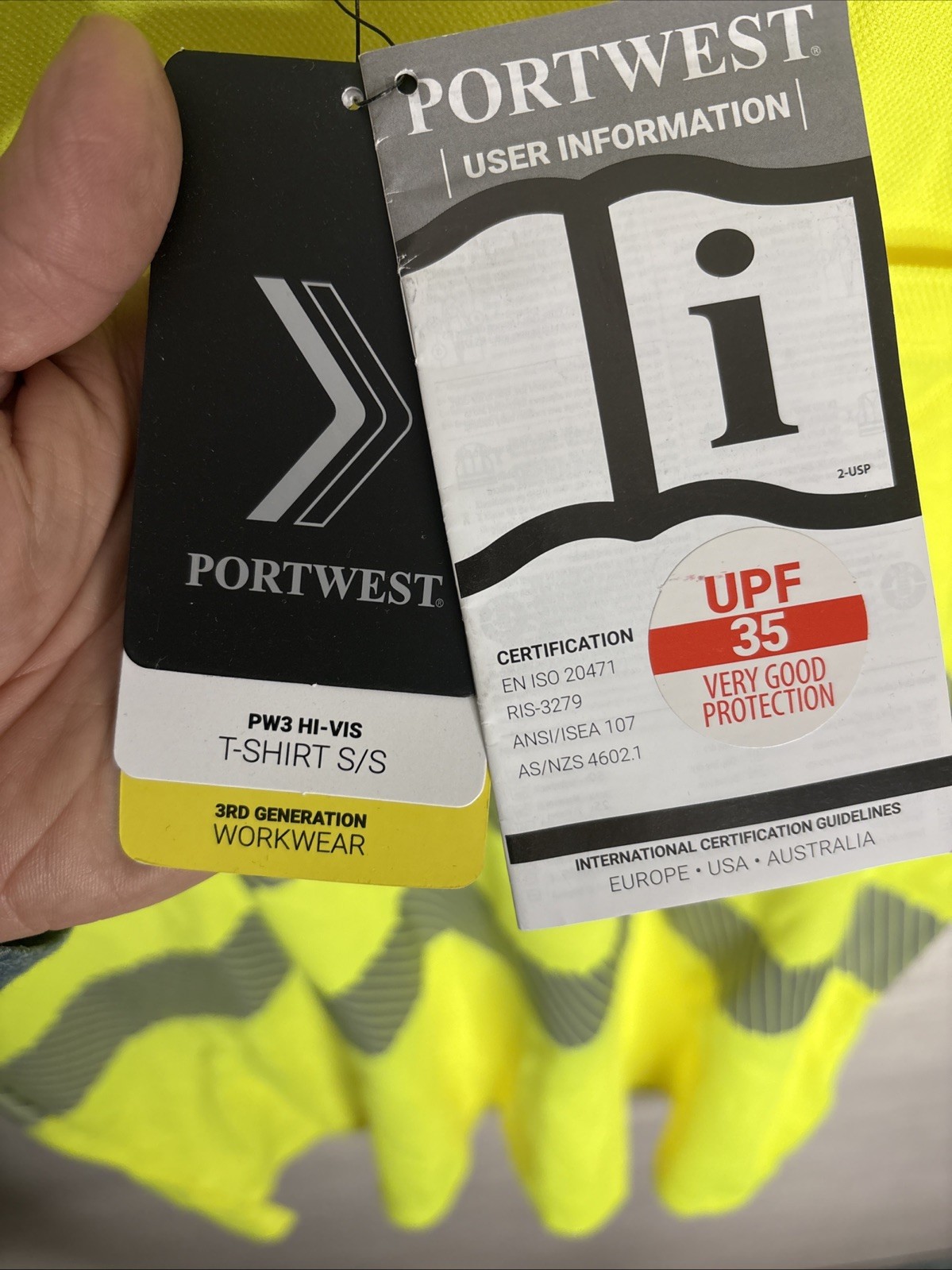 Portwest Yellow Reflective T-Shirt Sz. XL New With Tags gallery