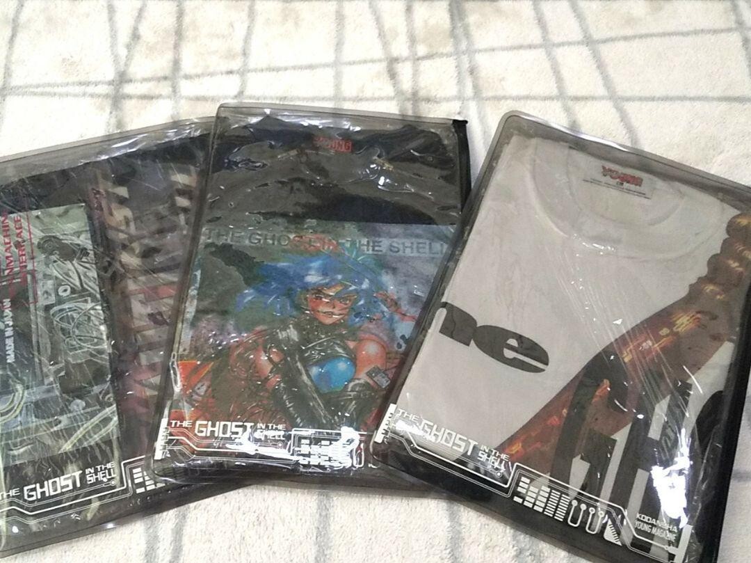 GHOST IN THE SHELL T-shirt Set Lot of 3 YOUNG MAGAZINE Vintage 90's F/S gallery