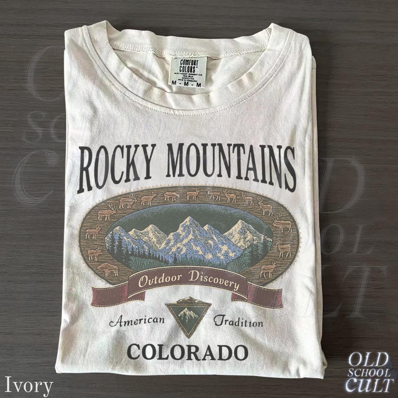 Vintage Rocky Mountains Colorado T-Shirt Outdoor Discovery Graphic Tee 90s gallery