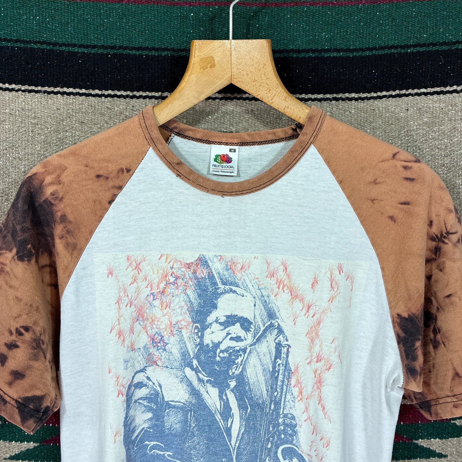 Vintage John Coltrane Tie Dye Graphic T-Shirt - Men's Medium - Ringer Tee gallery