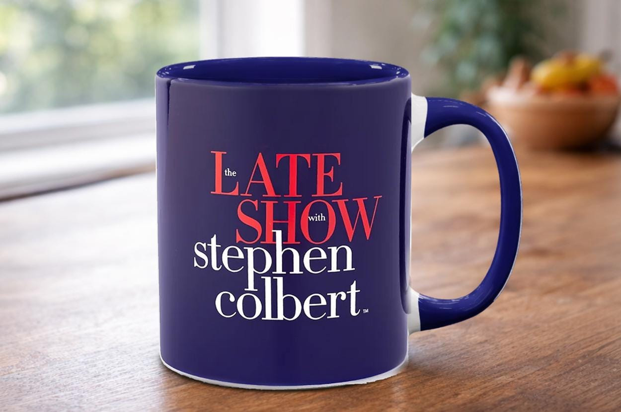 The Cups Late Ceramic Show Travel With Birthday Stephen Tea Colbert Mug
