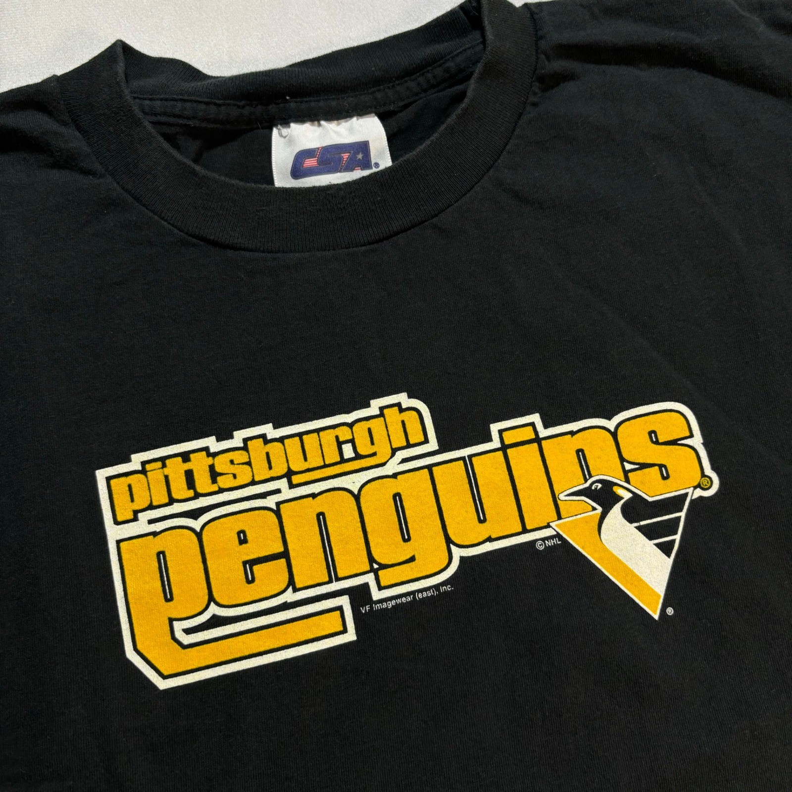 Vintage 90s Pittsburgh Penguins T-Shirt Mens XL NHL Hockey Graphic Tee Black Y2K gallery