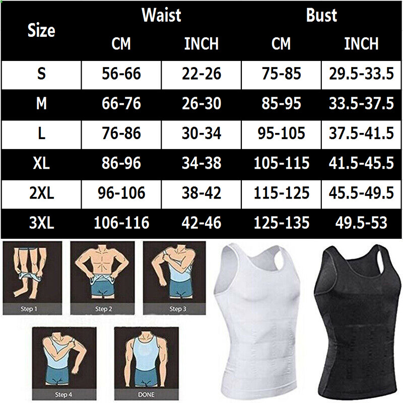 US Men Slimming Body Shaper Posture Corrector Vest Abdomen Compression Tank Tops gallery