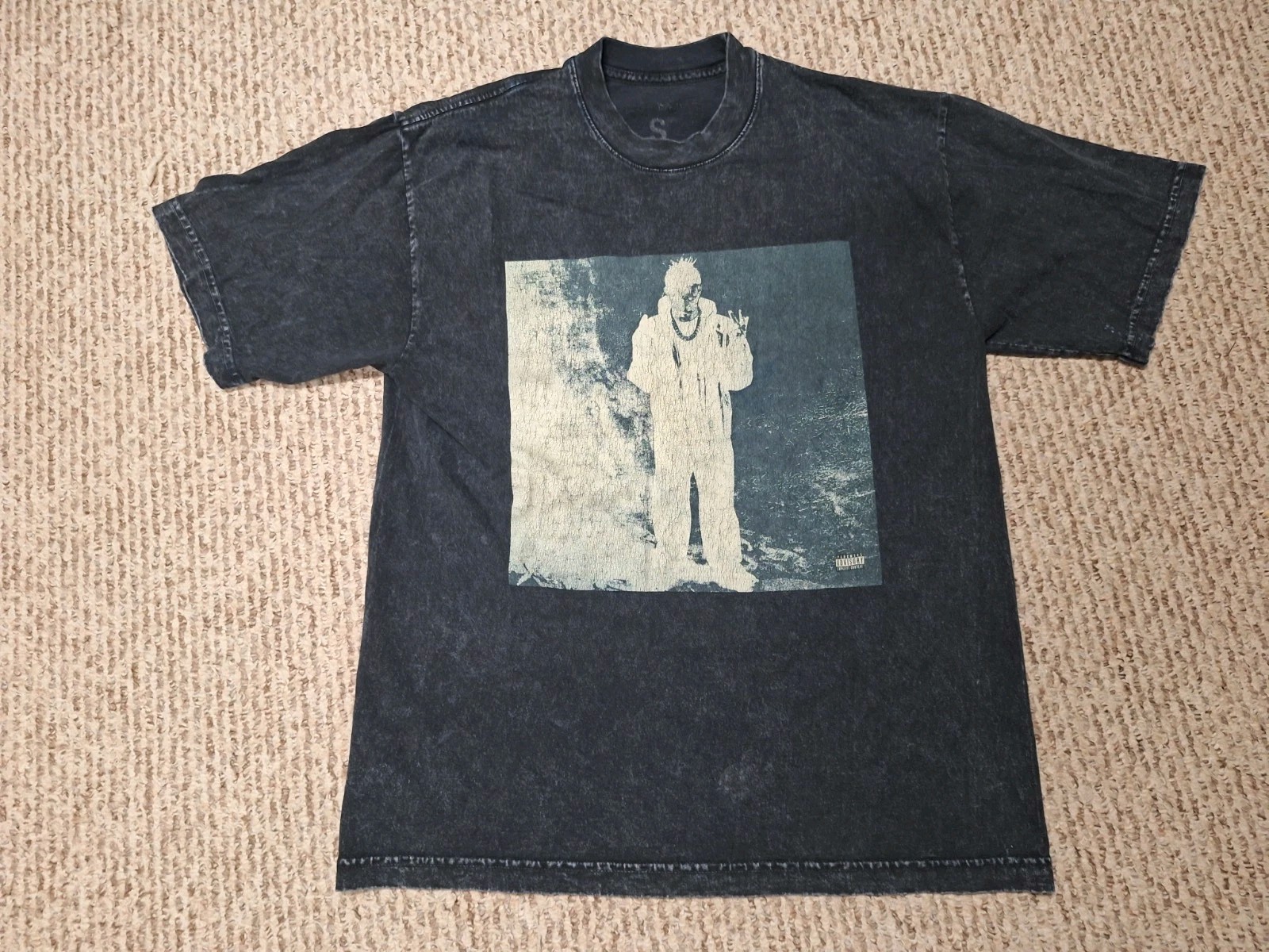 Peso Pluma Exodo Official 2024 Tour T Shirt Merch Small Mineral Wash Gray