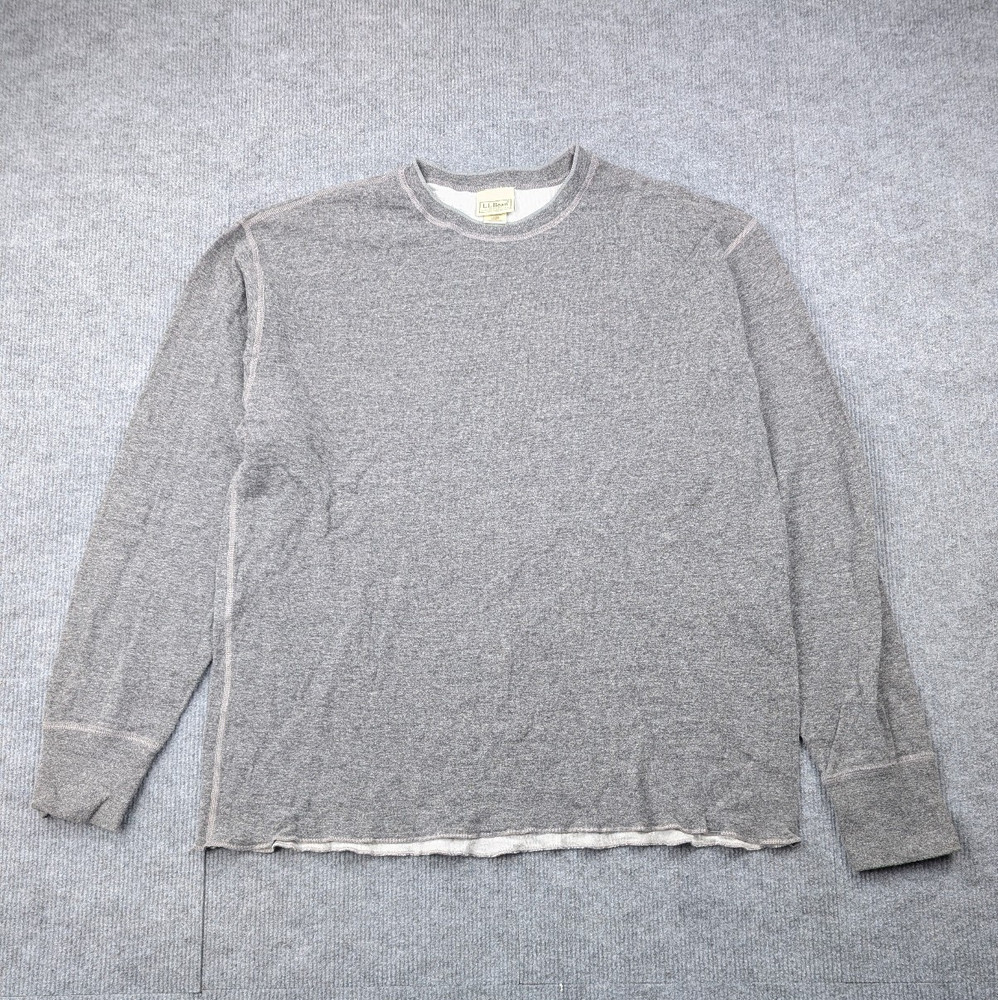 LL Bean Outer Layer Mens Large Wool Base Outdoors Shirt Utility Gray Hike Camp