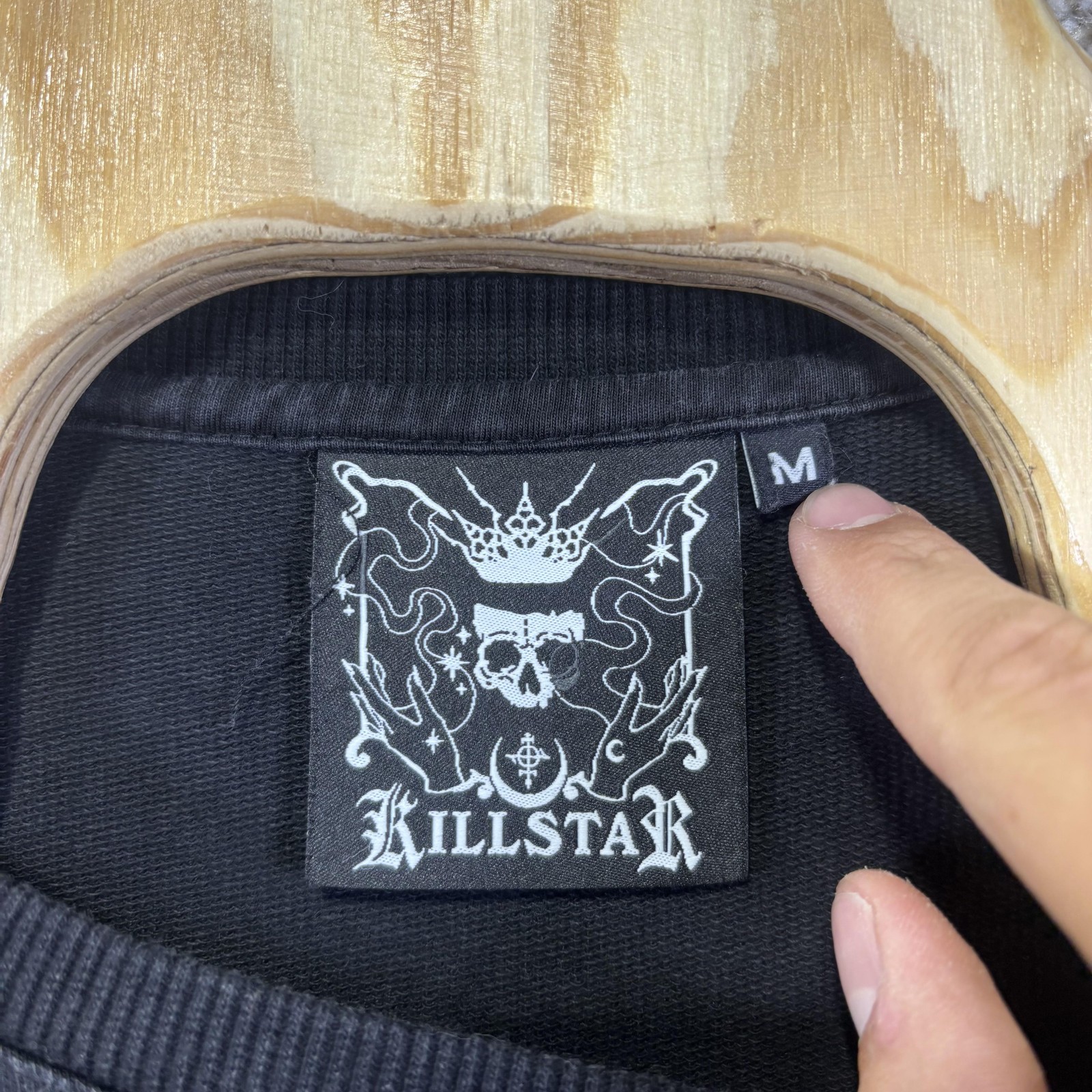 Killstar Shirt Mens Medium Black Strap Pentagram Goth Long Sleeve Occult Y2K Emo gallery