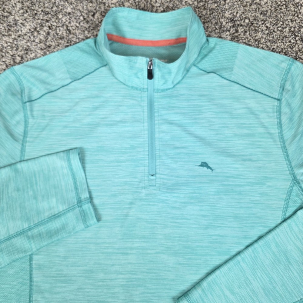 Tommy Bahama Island Zone 1/4 Zip Pullover Mens S Long Sleeve Performance Light