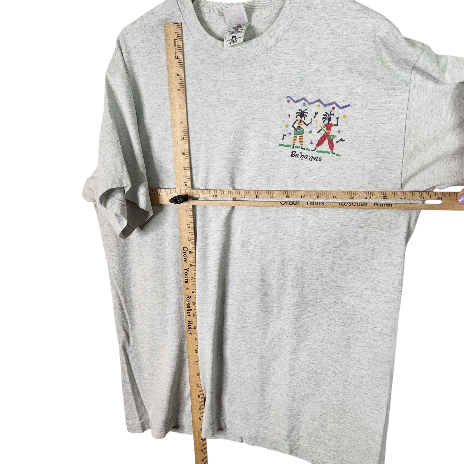 Vtg Bahamas Shirt Mens XL Gray Single Stitch Fruit of the Loom Reggae Rasta 90s gallery