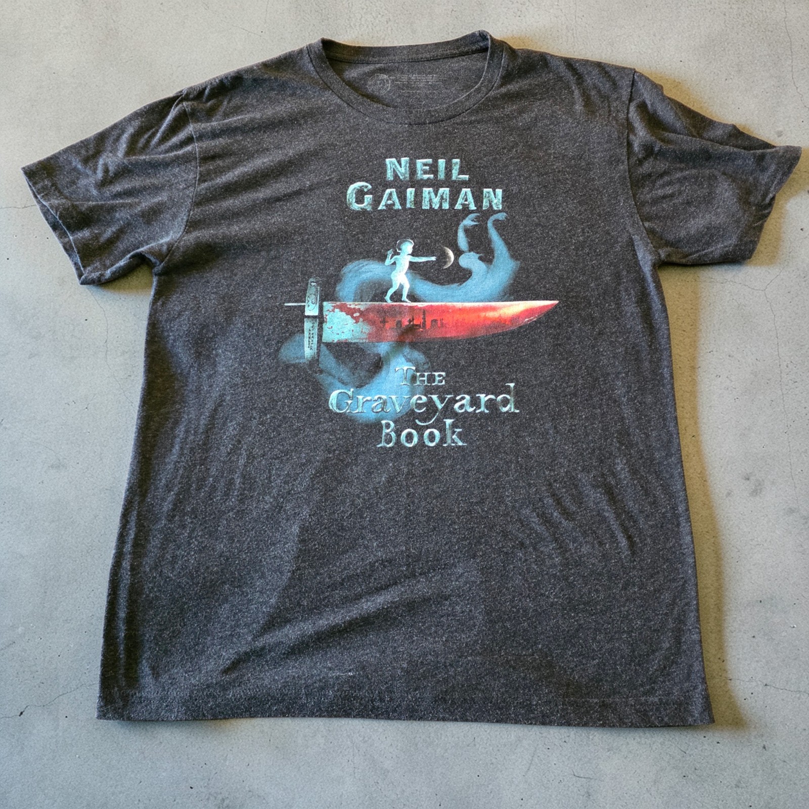 Neil Gaiman The Graveyard Book Mens L T-Shirt Official Literary Graphic Tee Gray gallery