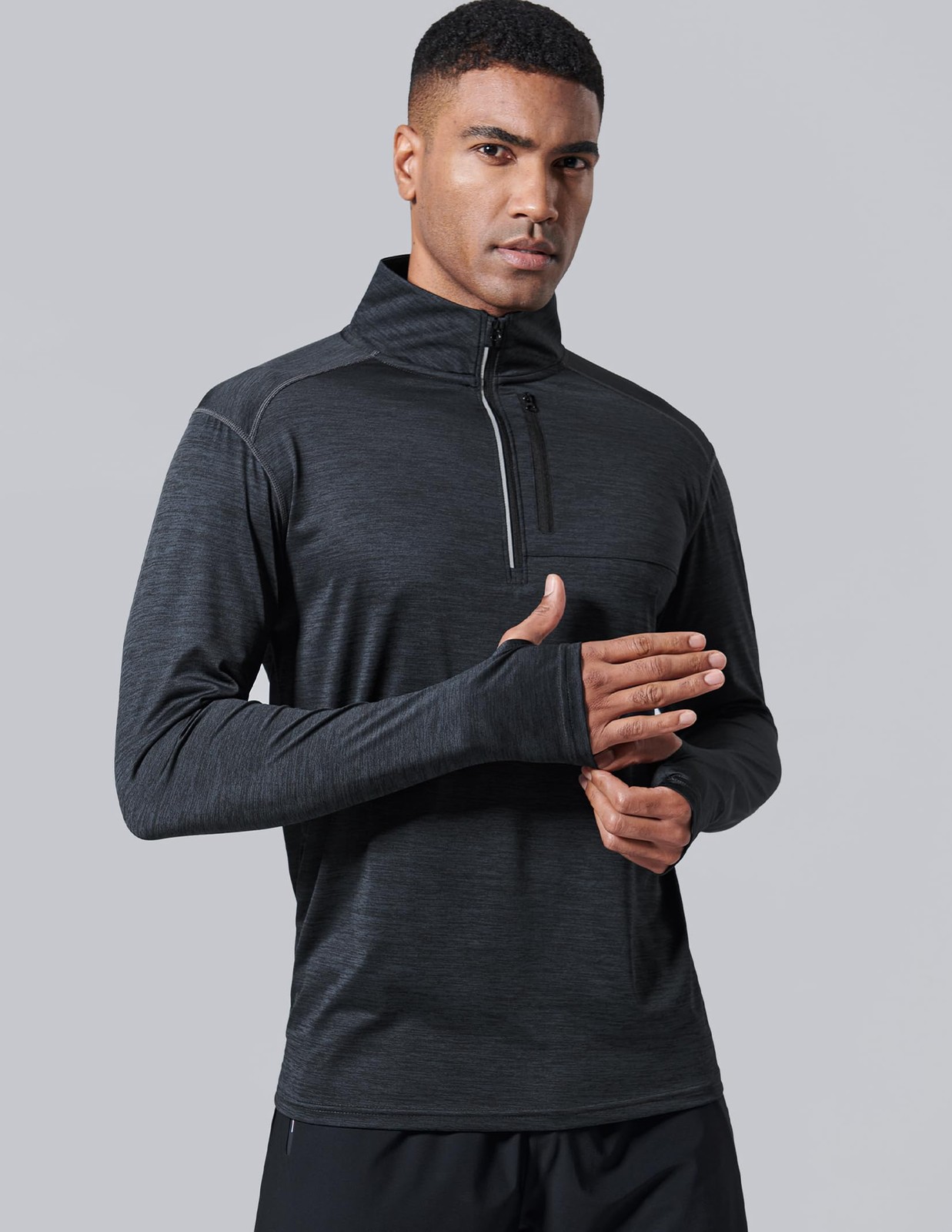3-Pack Men’s Quarter-Zip Pullover – Lightweight Long Sleeve Athletic Jackets,... gallery