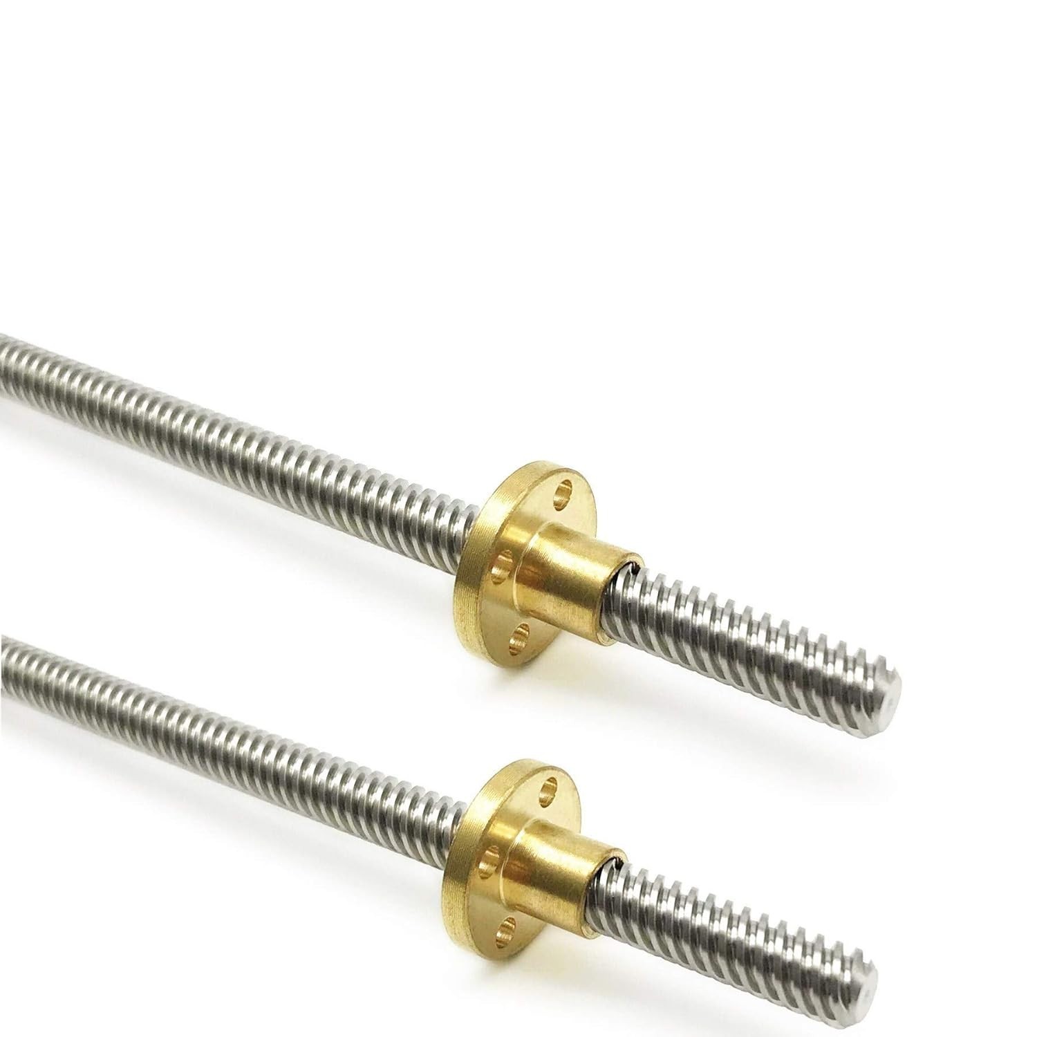 2PCS 400mm（15.75 Inches）Tr8x8 Lead Screw with T8 Brass Nut Acme thread