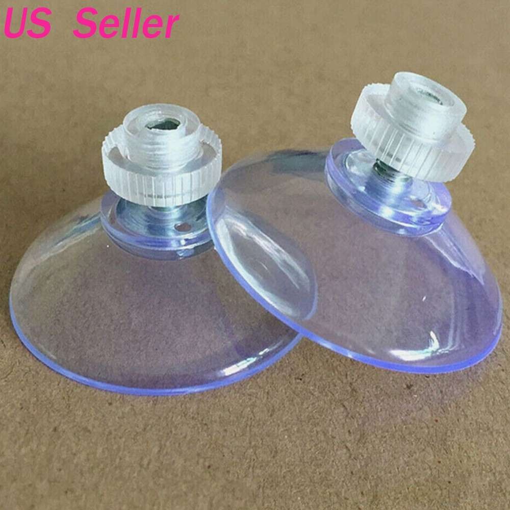 10Pcs Strong Suction Cups Rod Knurled Hook Clear Kitchen Glass with M4 Screw USA