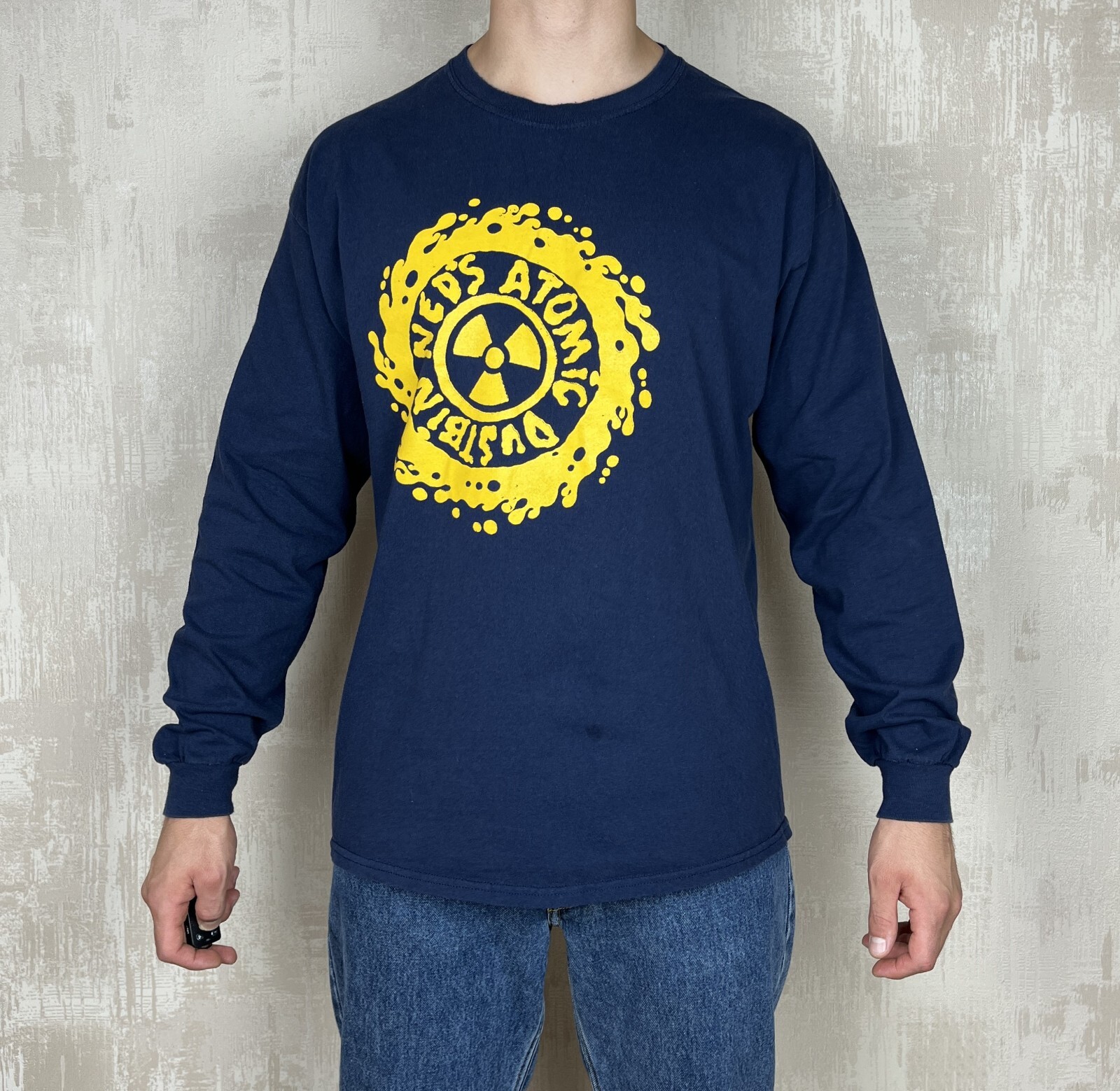 Ned's Atomic Dustbin Rock Band Vintage Long Sleeve T-shirt Size XL Navy Blue gallery