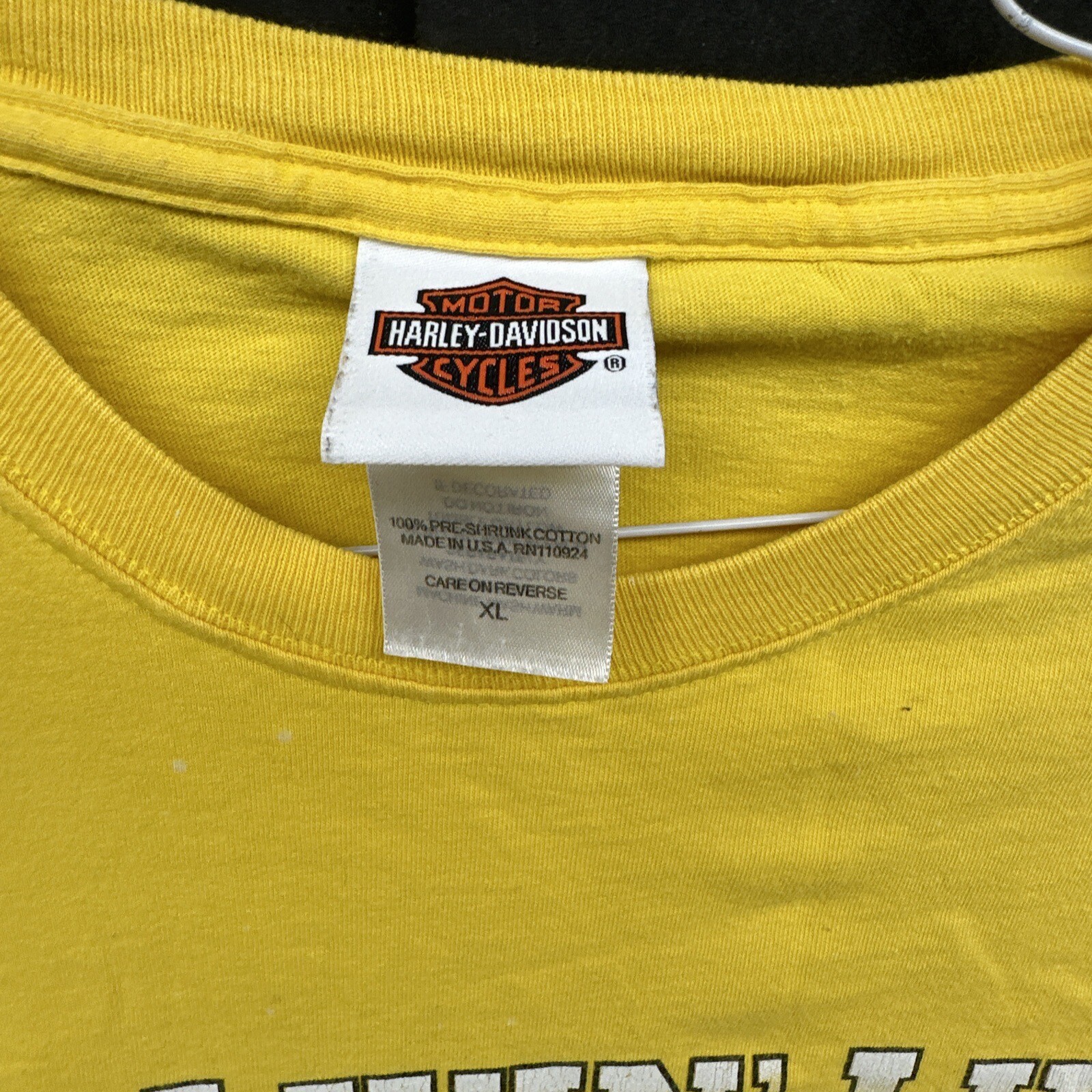 Harley Davidson Mens Yellow Las Vegas Nevada Motorcycle T Shirt XL Wide Open gallery