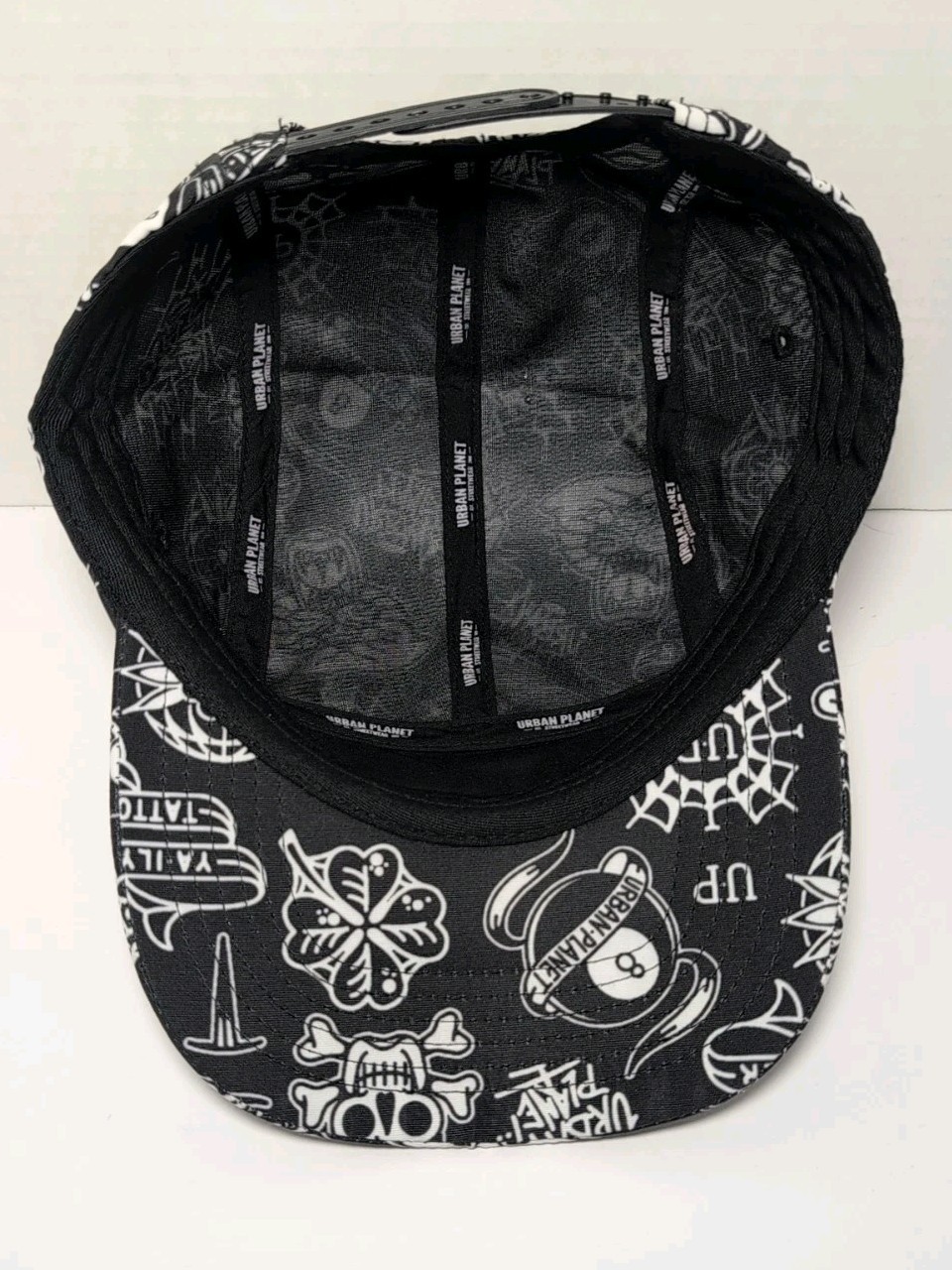 Urban Planet Streetwear Hat Adjustable Black/White Tattoo Style gallery