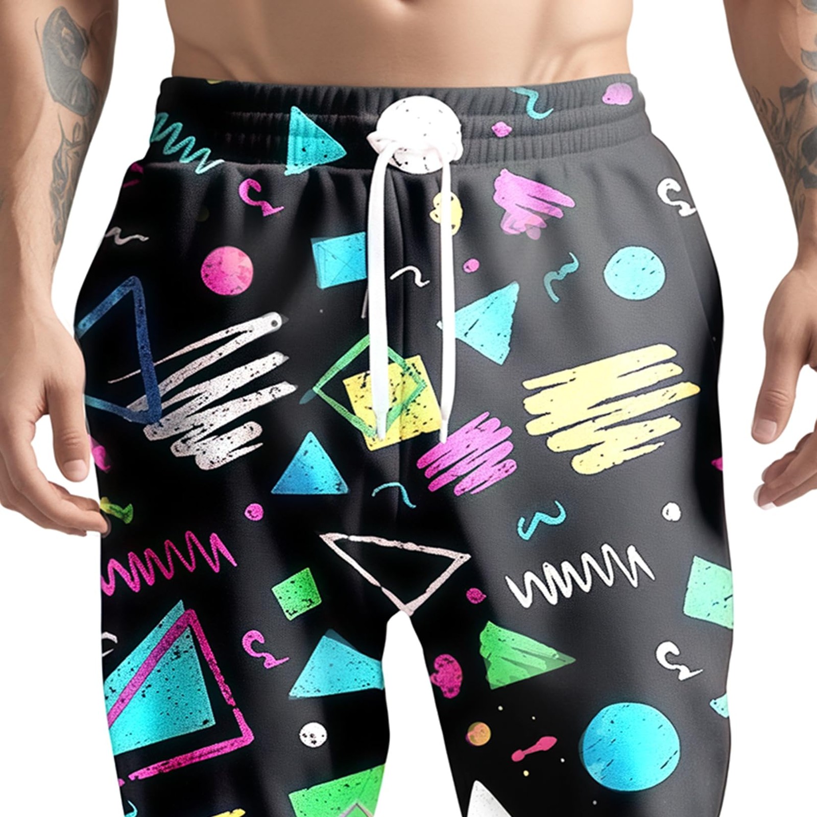 80s 90s Mens Joggers Pants Sports Funny Workout Running Printed Retro Sweatpa... gallery