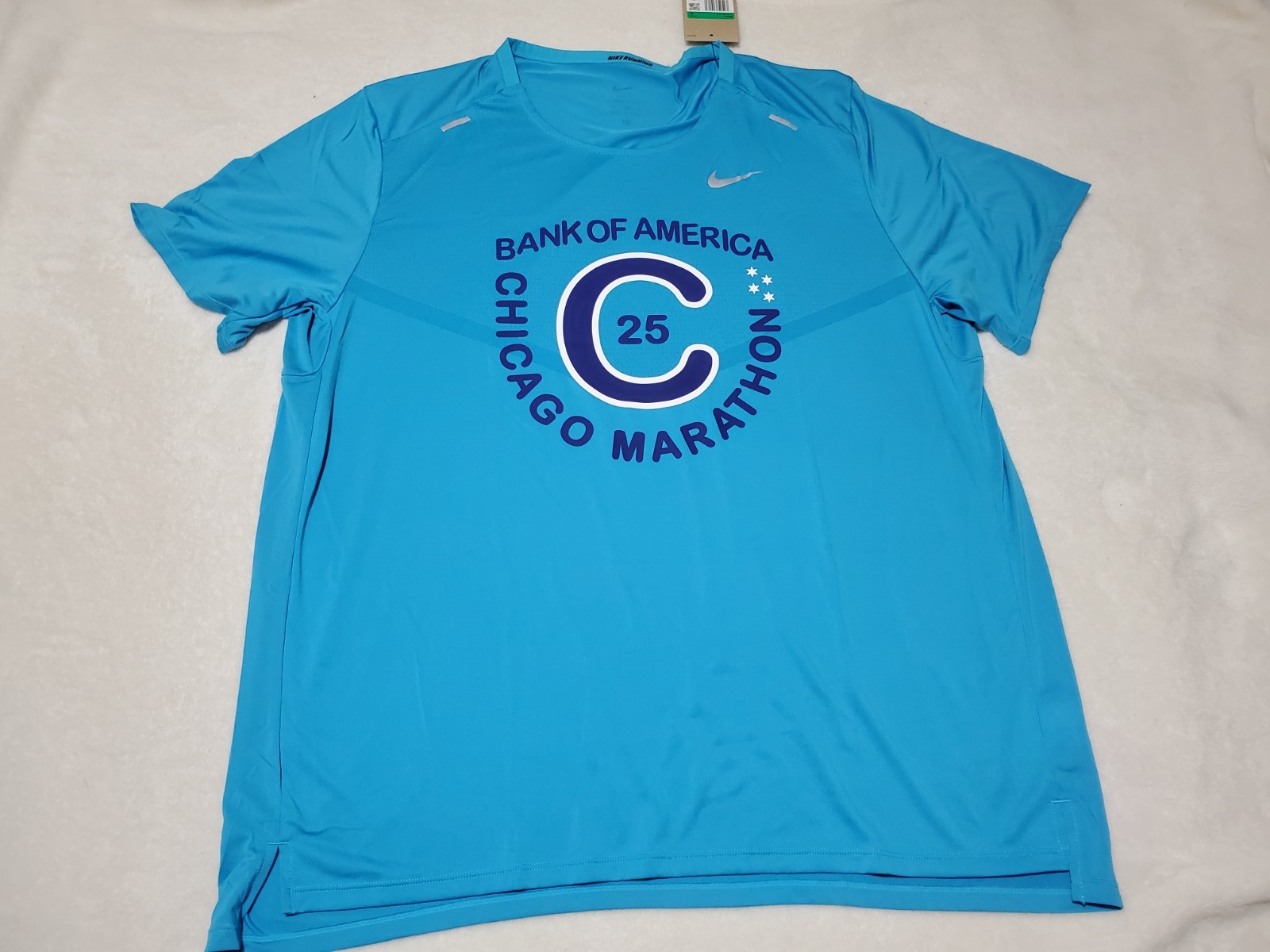 NIKE RUNNING T-SHIRT BLUE DRI-FIT MENS XL X-LARGE CHICAGO MARATHON BOA 2025 NEW gallery