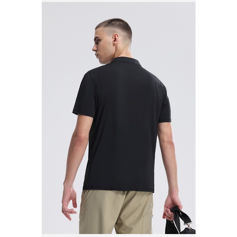 Half Zip Comfortable Short Sleeve Top Men's High Stretch Running Fitness Shirt gallery