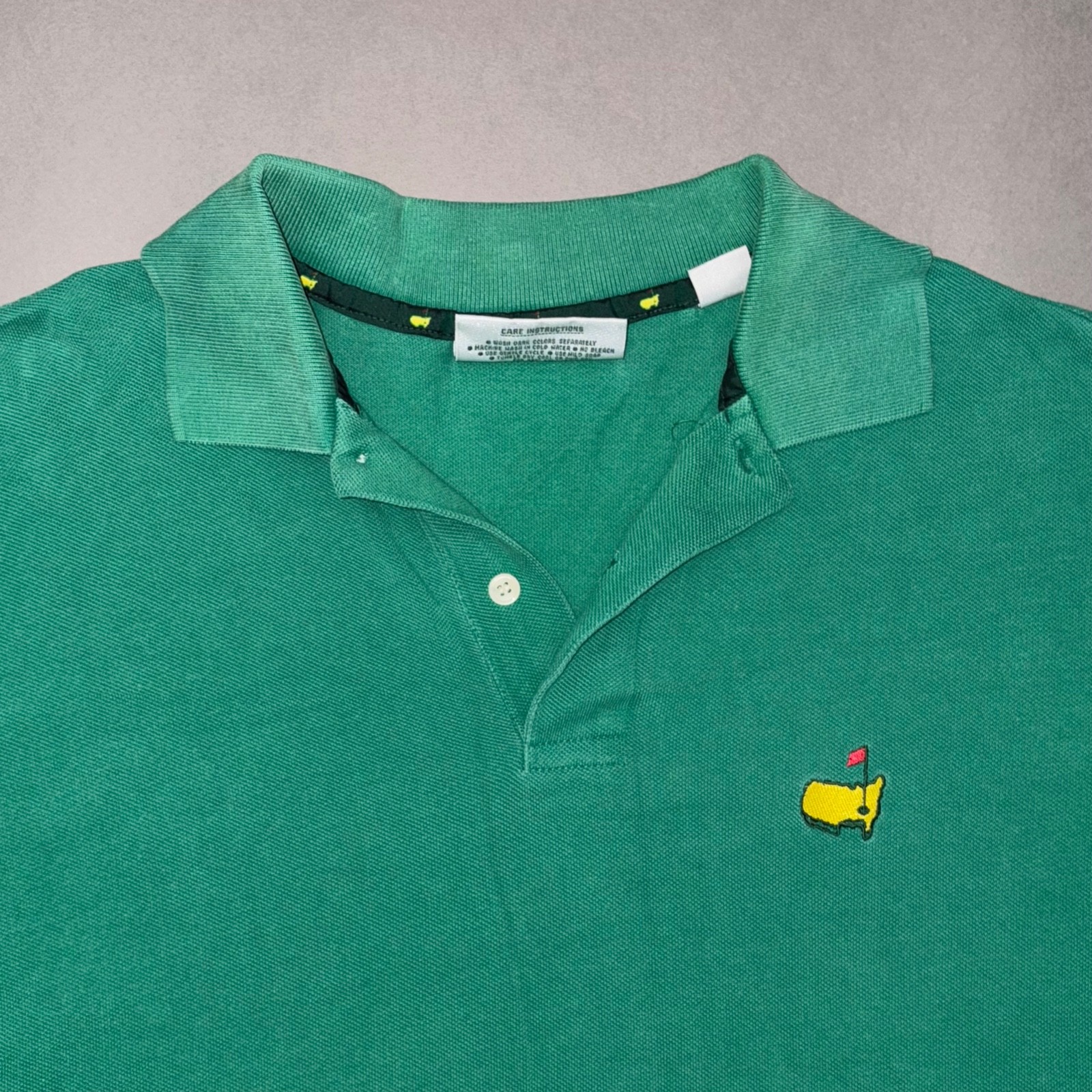 Vintage 90s THE MASTERS GOLF POLO T SHIRT 1990s PGA Tour Slazenger Augusta MED gallery