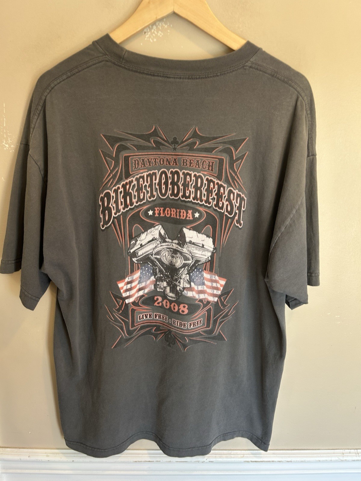 Biketoberfest Mens Motorcycle Graphic Tee Grey XXL Clothing gallery