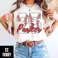 Custom Baseball Name Number Comfort Tee Personalized Gift