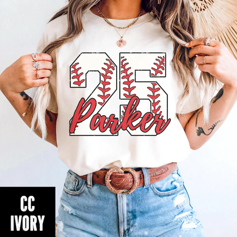 Custom Baseball Name Number Comfort Tee Personalized Gift gallery