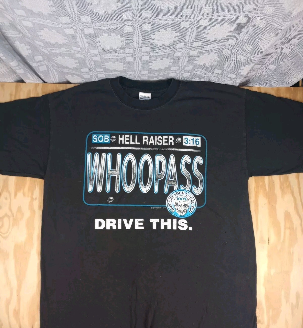 Vintage Stone Cold Steve Austin Shirt Size L Black Support Your Local SOB