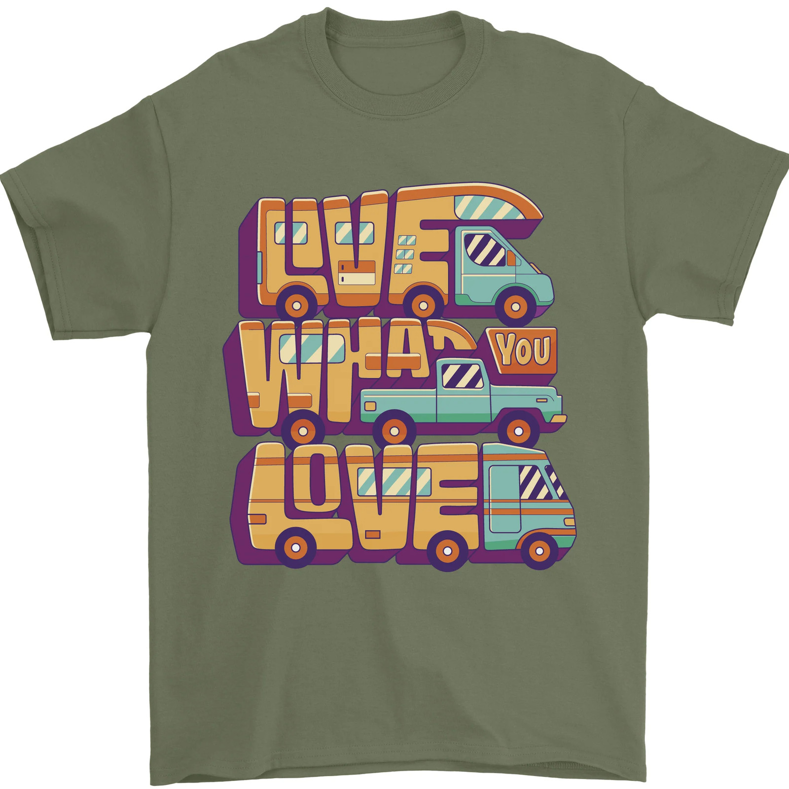 RV Live What You Love Motorhome Caravan Mens T-Shirt 100% Cotton gallery