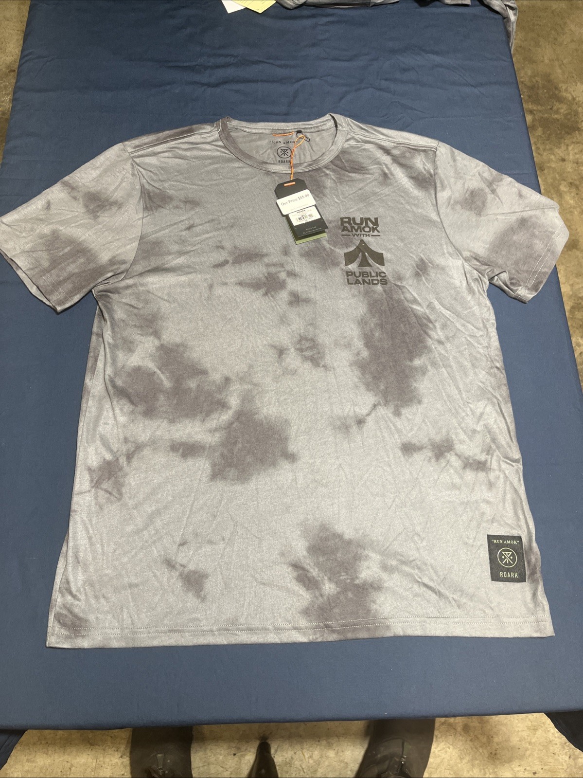 Roark Run Amok X Public Lands - Mathis Core T-Shirt, Grey - Medium MSRP $49 gallery