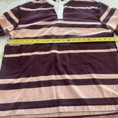 BDG Men’s T shirt Size Medium Long Sleeve Striped Knit Cotton Purple Pink White