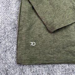 7 Diamonds Henley Mens Small Olive Core Long Sleeve Performance Stretch Snap NWT