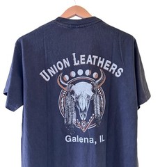 Vintage 1992 Harley Davidson “Union Leathers” Tee Biker Shirt REPRINT Large