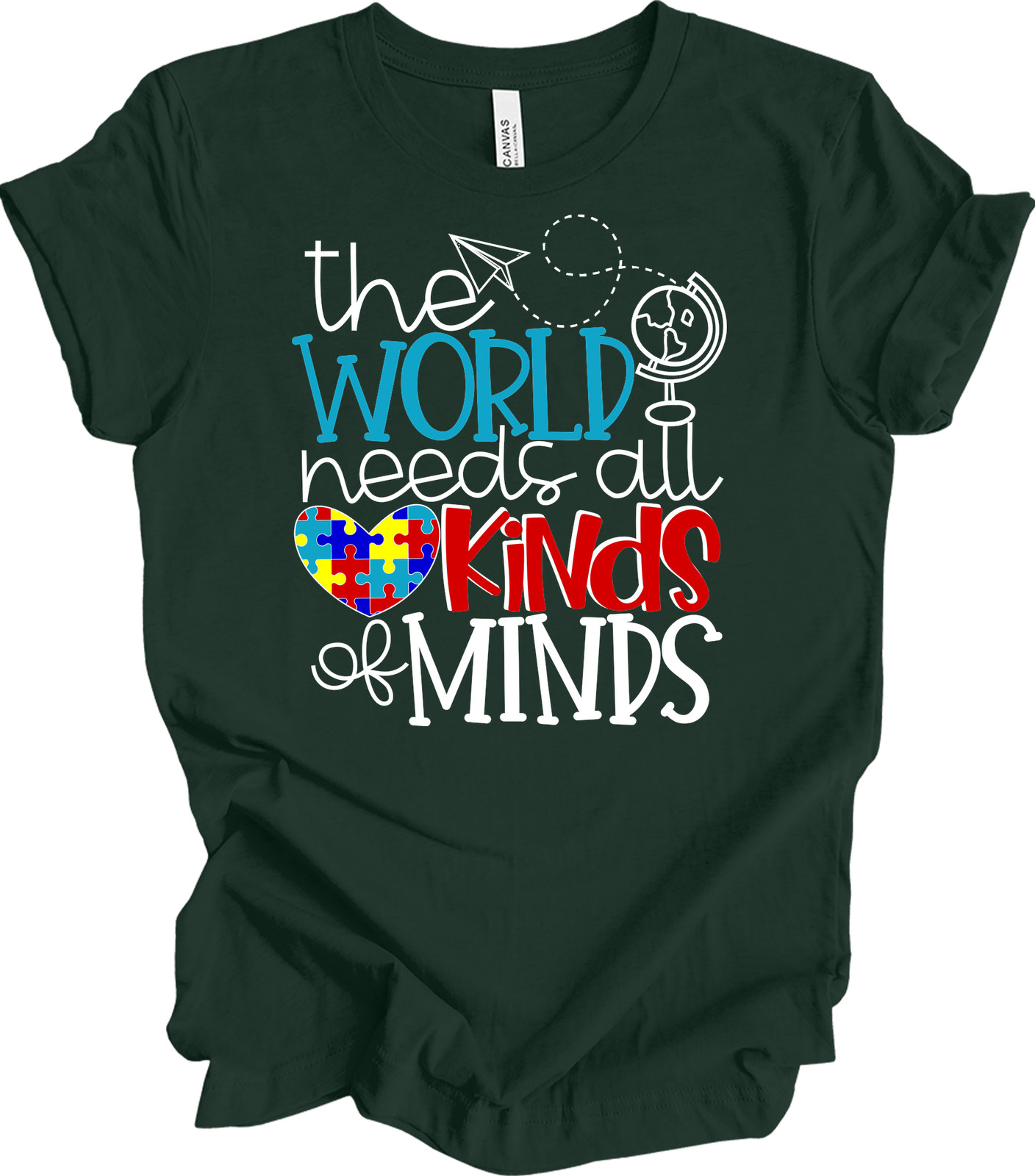 The World Needs All Kinds of Minds Autism Awareness Tee gallery