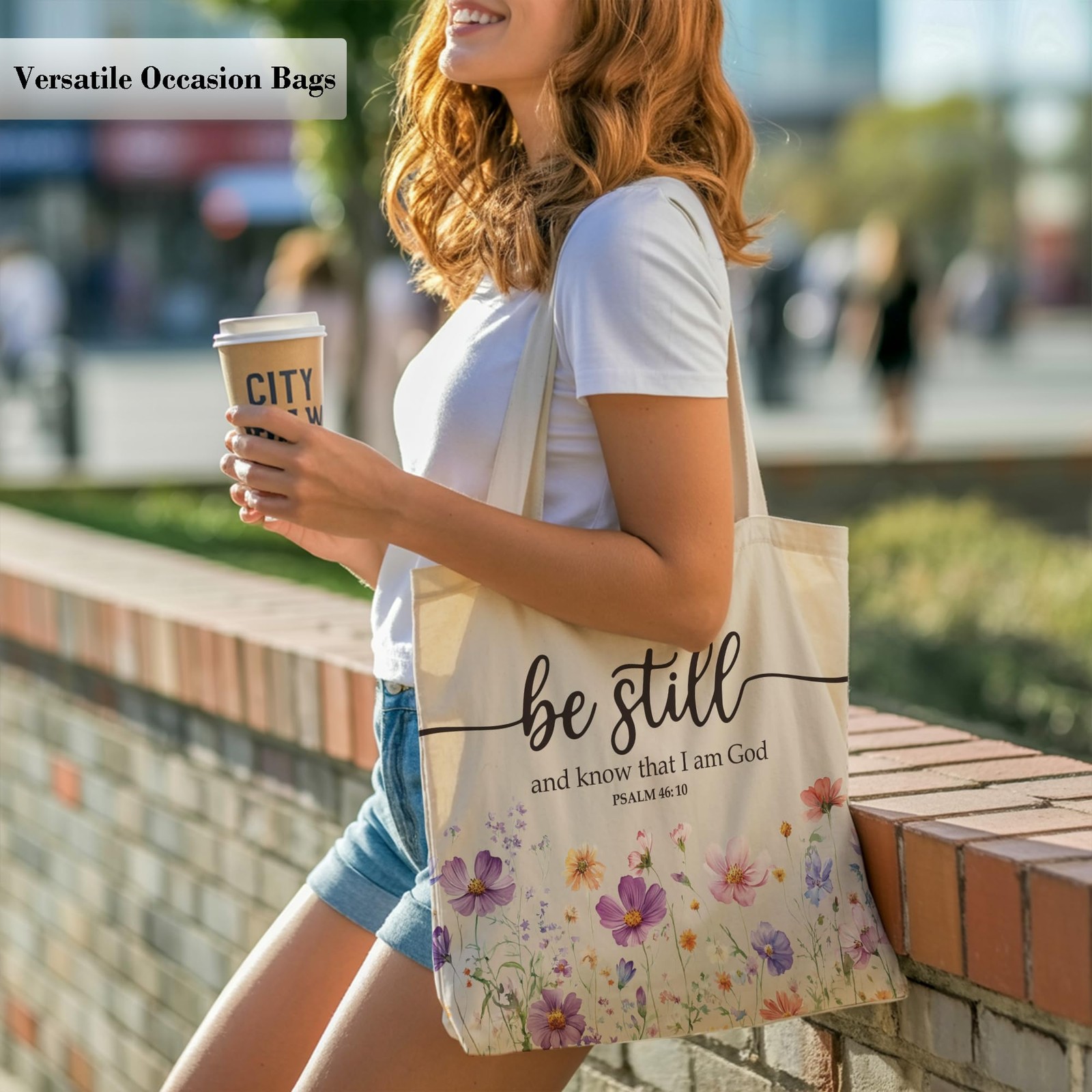 Christian Be Still and Know Tote Bag for Women, Bible Verse Gifts Canvas Bags gallery