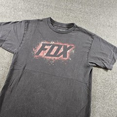 Fox Shirt Mens Medium Gray Logo Graphic Tee T-Shirt Motocross Racing MX