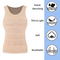3 Pack Men Compression Shirts Slimming Body Shaper Vest Tummy Control Shapewear