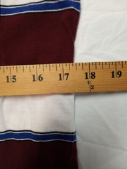 Men’s RUSTIC BLUE Long Sleeve Hooded Maroon & White Shirt Size Medium
