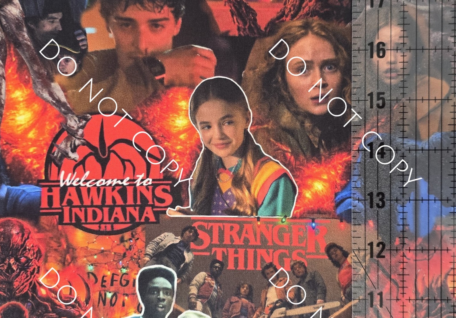 Custom Cotton Woven Fabric TV Show Stranger Things Collage By The 1/4 Yard 9×56