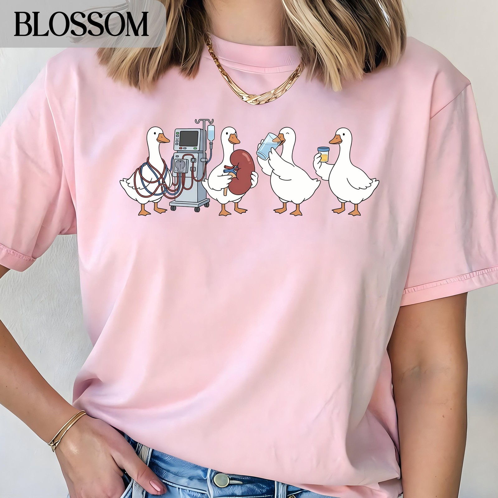 Nephrology Goose Dialysis T-Shirt Funny Kidney Doctor Nurse Tee gallery