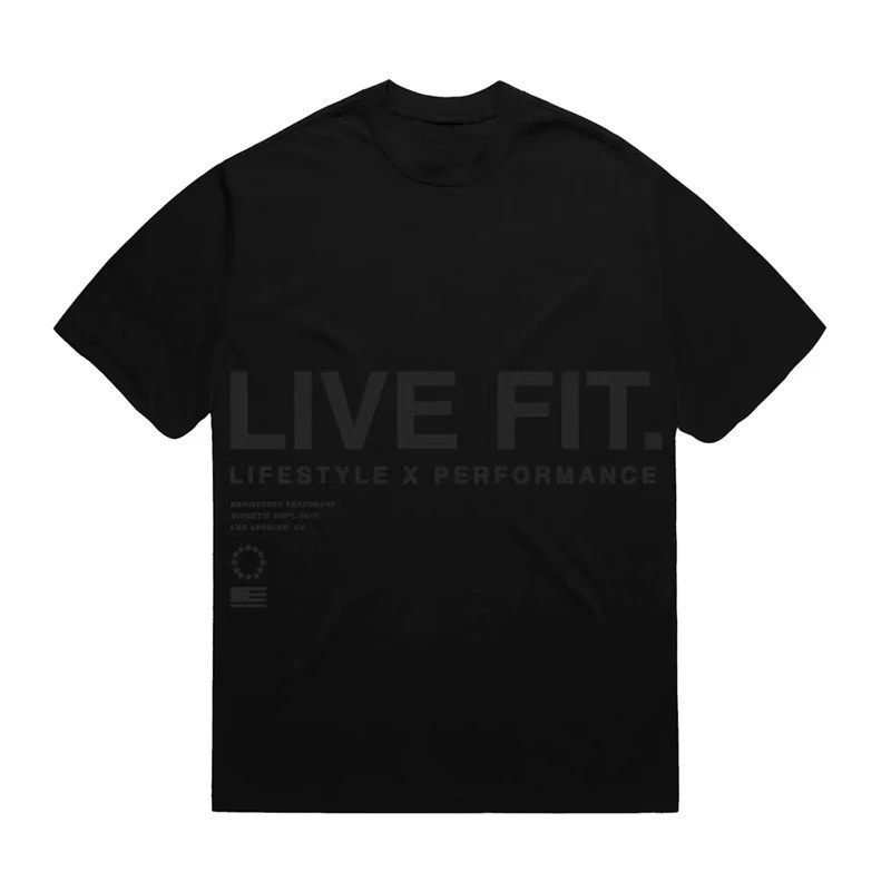 Men's Sport Gym Cotton Oversized Graphic Printed T-shirt Summer Streetwear Top gallery