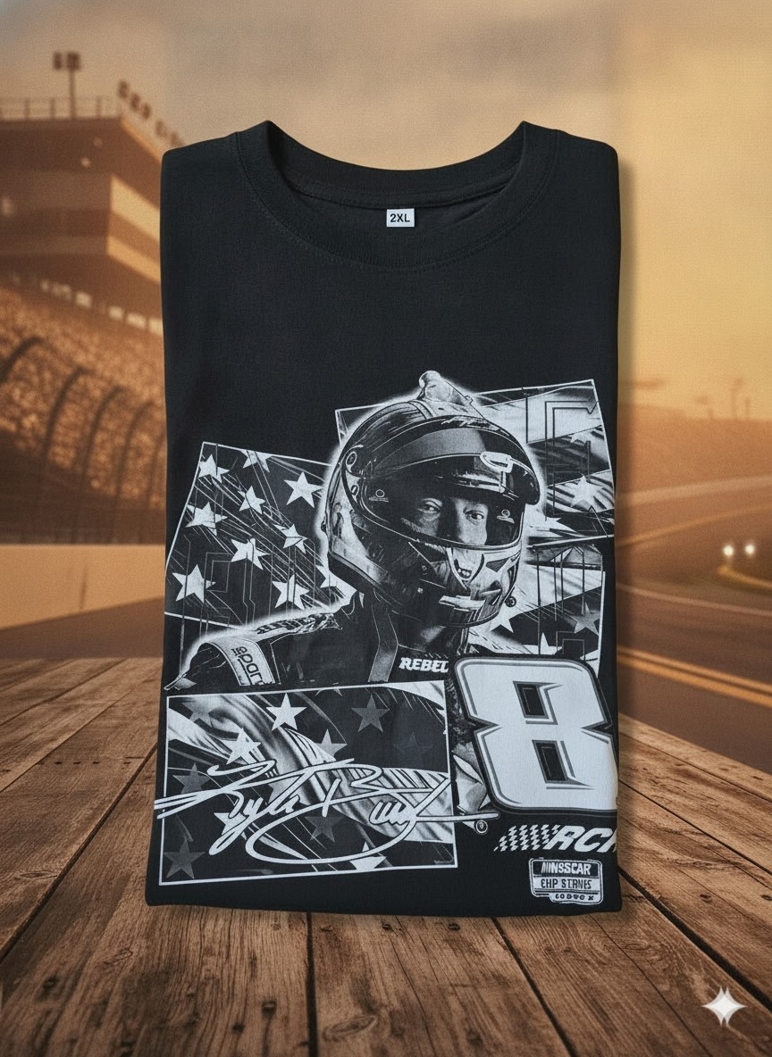 2026 2XL Kyle Busch #8 RCR Racing Patriotic American Flag Graphic T-Shirt & 1 XL gallery