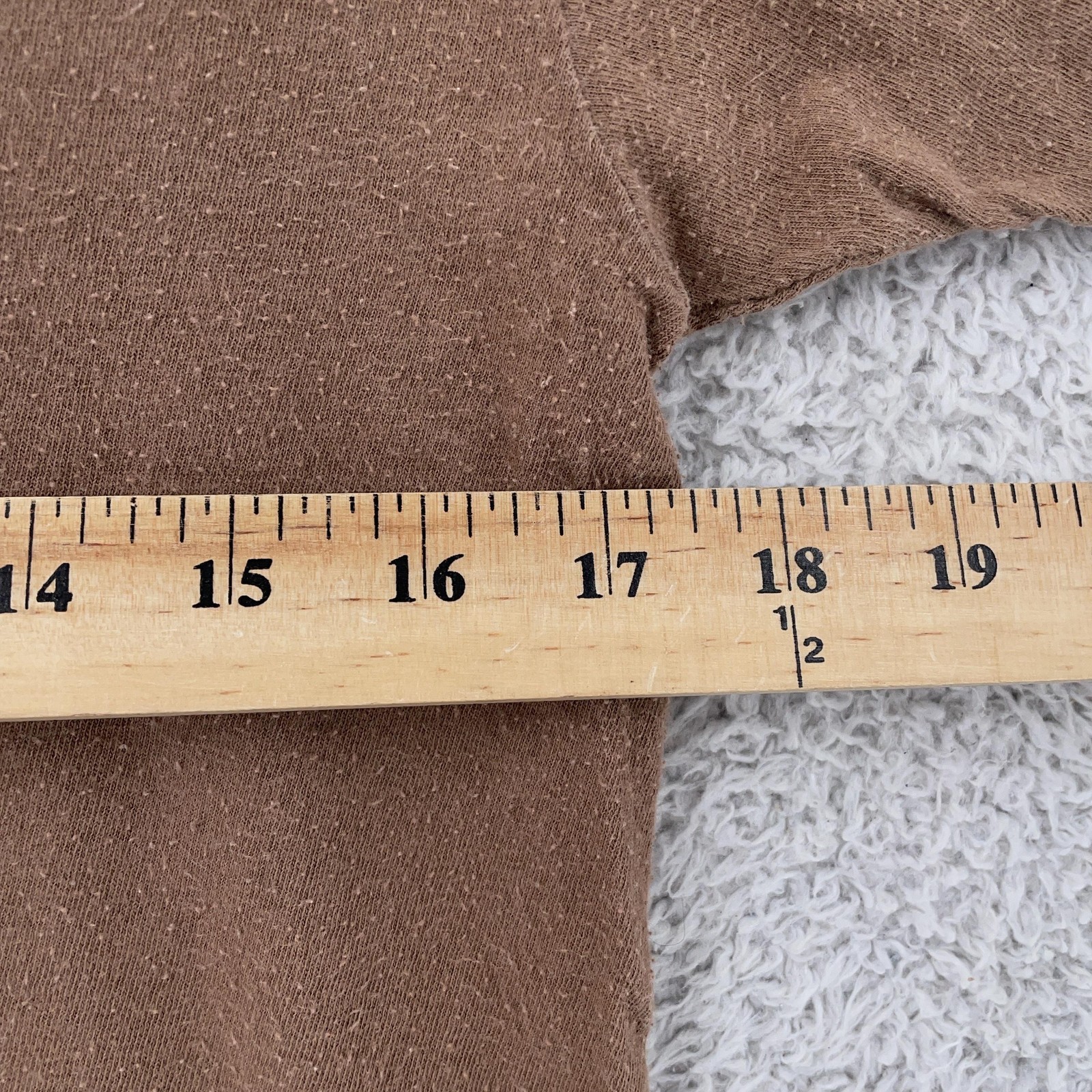 Vintage Brown V-Neck Shirt Mens XS 100% Combed Cotton Tee T-Shirt Blank gallery